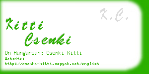 kitti csenki business card